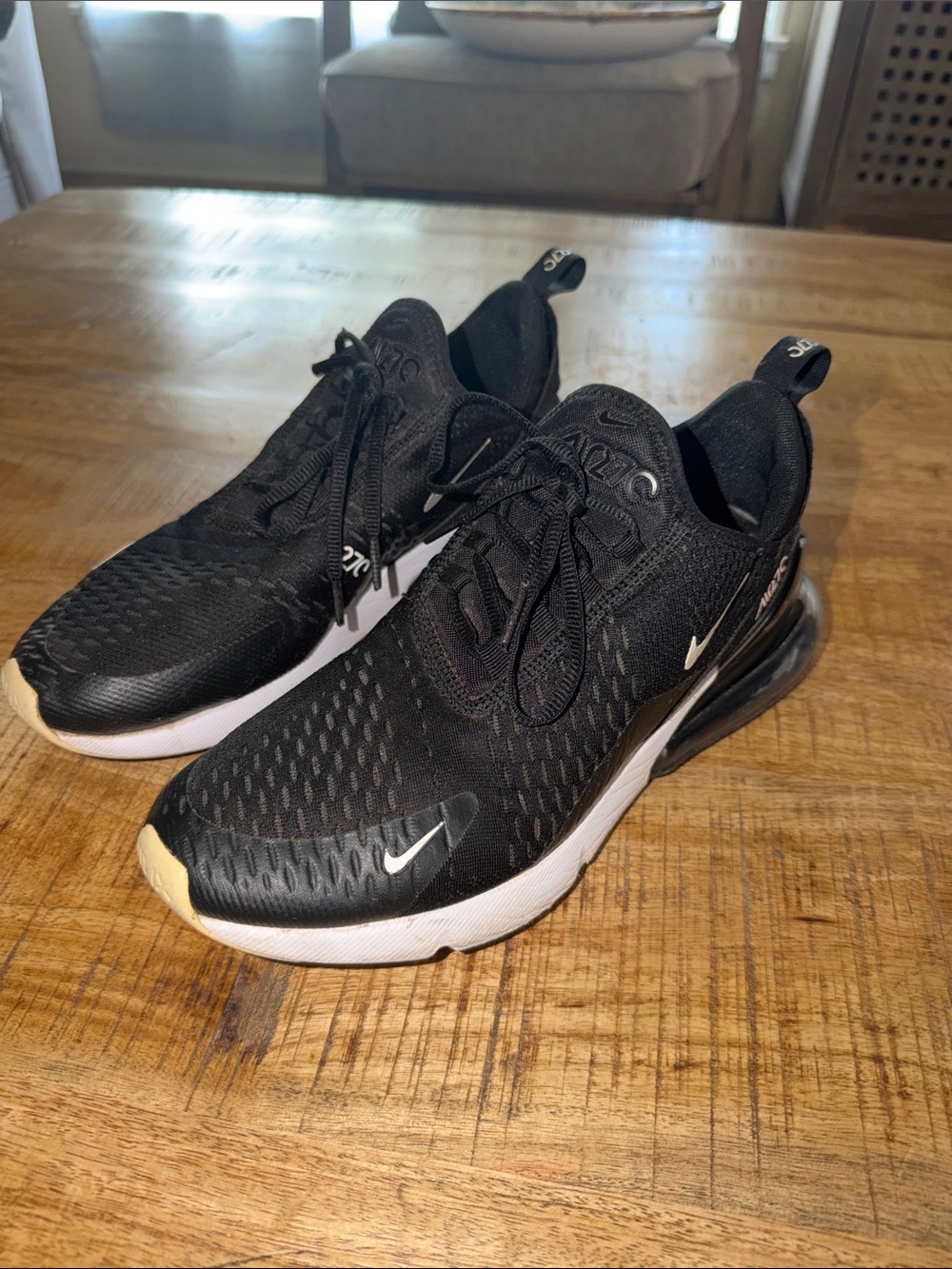 Nike Air Max 270 Men's Black and White Athletic Sneakers